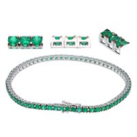 Bracciale Forever Unique Donna tennis in Oro bianco Smeraldo BRTN8HP FOREVER UNIQUE